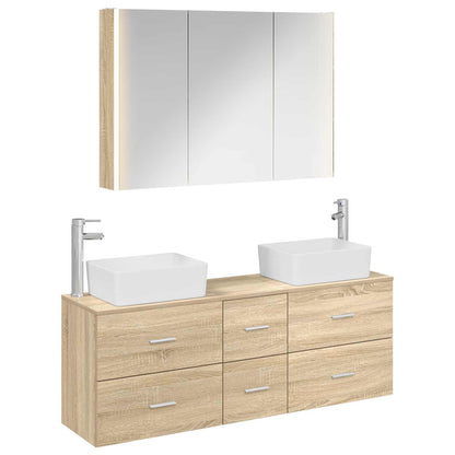 Bathroom Furniture Set 4 pcs Sonoma Oak