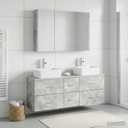 Bathroom Furniture Set 4 pcs Concrete Grey