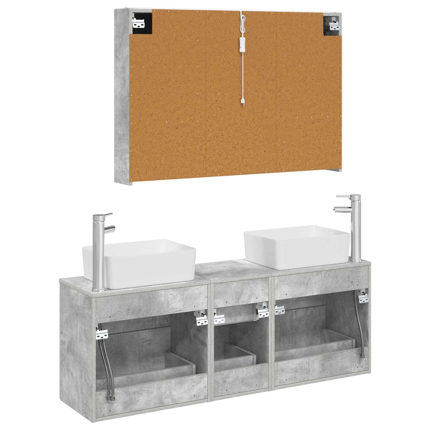 Bathroom Furniture Set 4 pcs Concrete Grey