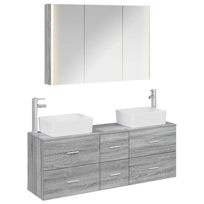 Bathroom Furniture Set 4 pcs Grey Sonoma