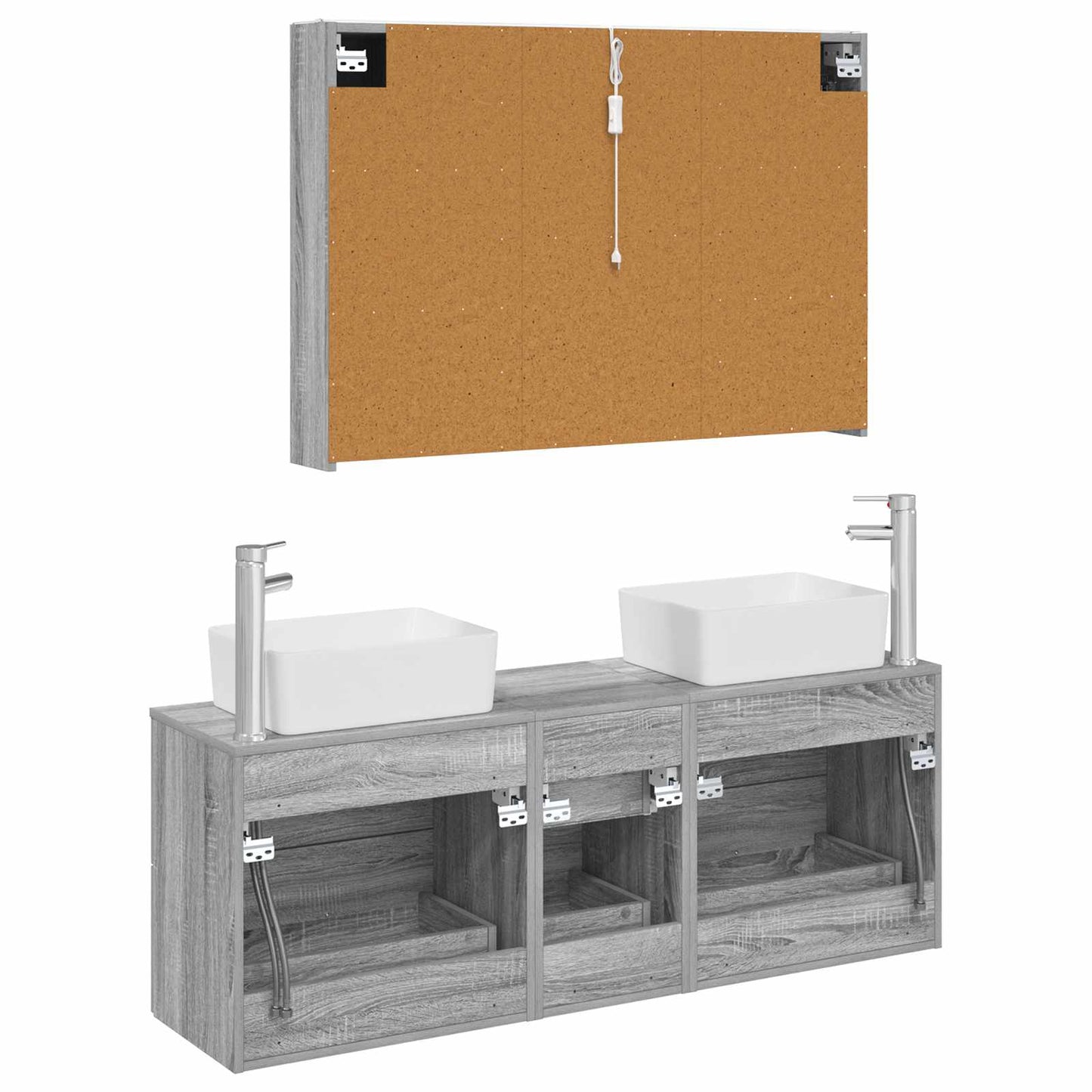Bathroom Furniture Set 4 pcs Grey Sonoma
