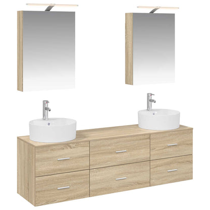 Bathroom Furniture Set 5 pcs Sonoma Oak