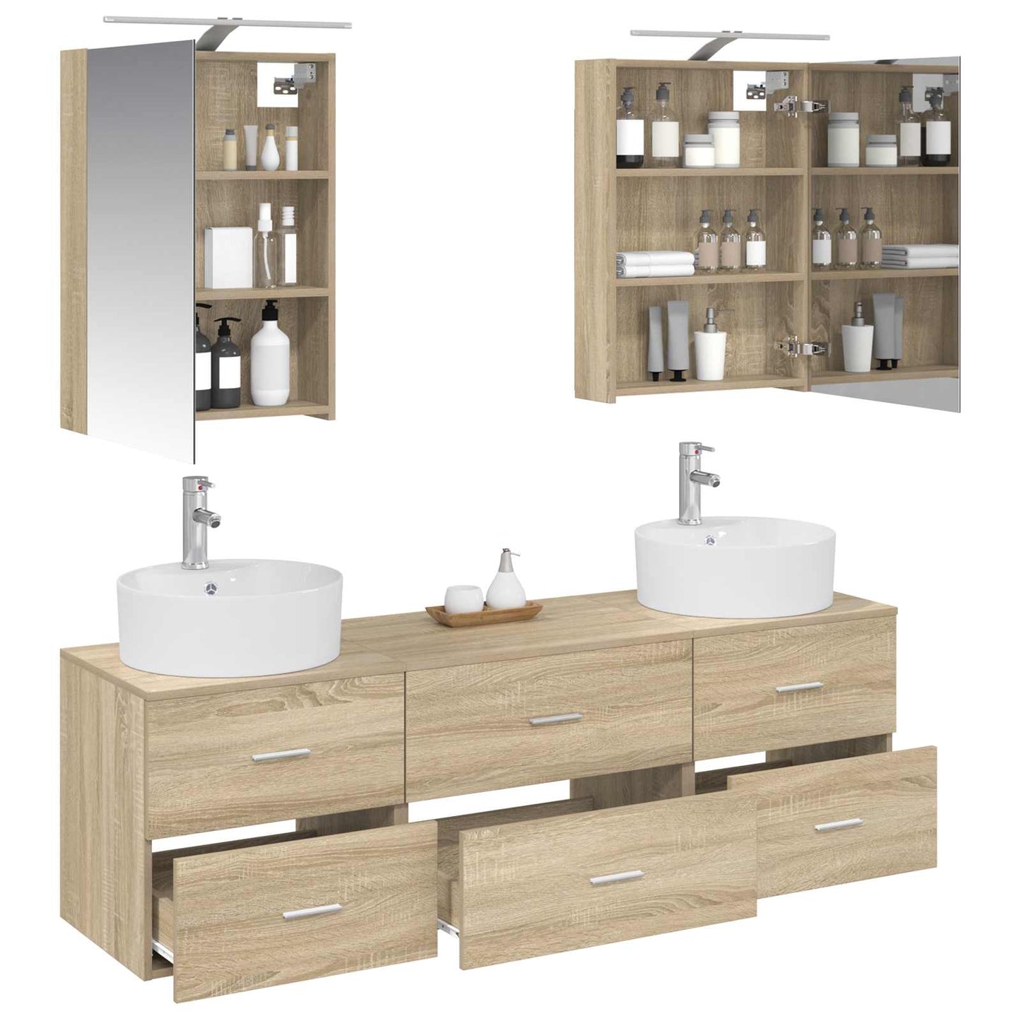 Bathroom Furniture Set 5 pcs Sonoma Oak