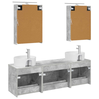 Bathroom Furniture Set 5 pcs Concrete Grey