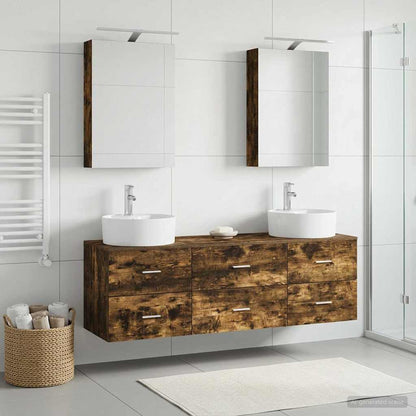 Bathroom Furniture Set 5 pcs Smoked Oak