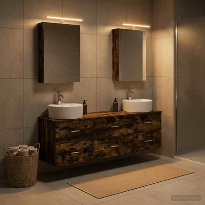 Bathroom Furniture Set 5 pcs Smoked Oak