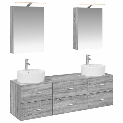 Bathroom Furniture Set 5 pcs Grey Sonoma