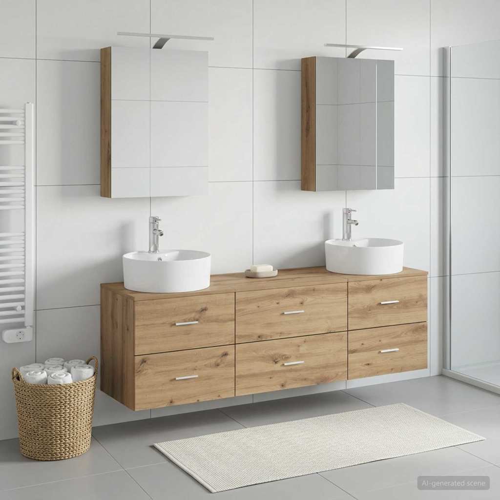 Bathroom Furniture Set 5 pcs Artisan Oak
