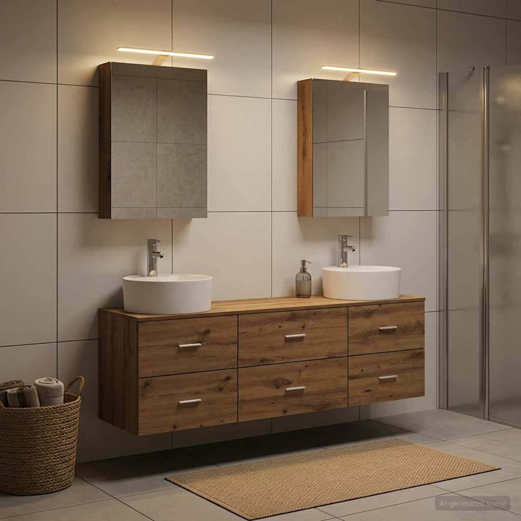 Bathroom Furniture Set 5 pcs Artisan Oak