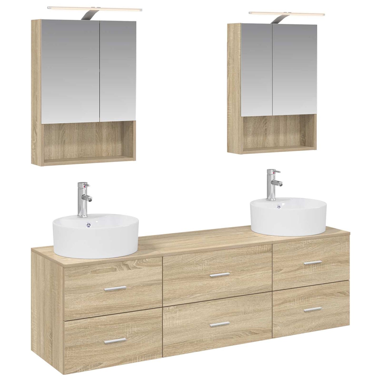 Bathroom Furniture Set 5 pcs Sonoma Oak