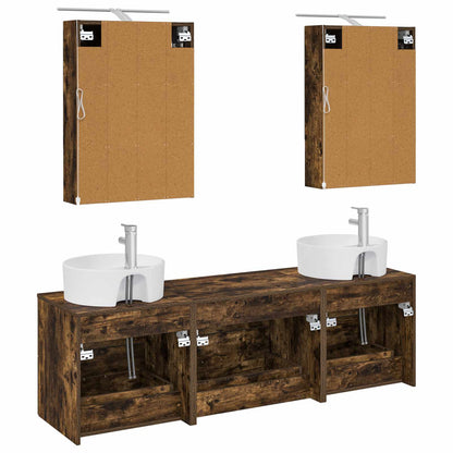 Bathroom Furniture Set 5 pcs Smoked Oak