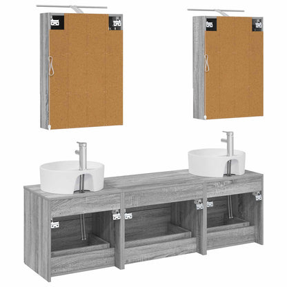 Bathroom Furniture Set 5 pcs Grey Sonoma