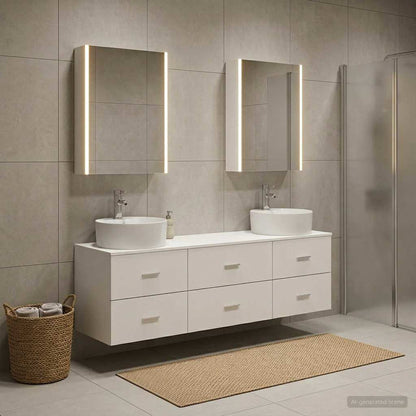 Bathroom Furniture Set 5 pcs White Engineered Wood and Glass