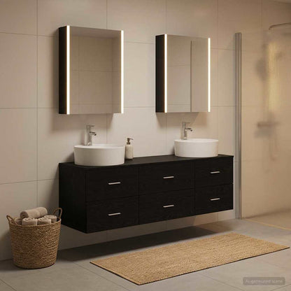 Bathroom Furniture Set 5 pcs Black Oak