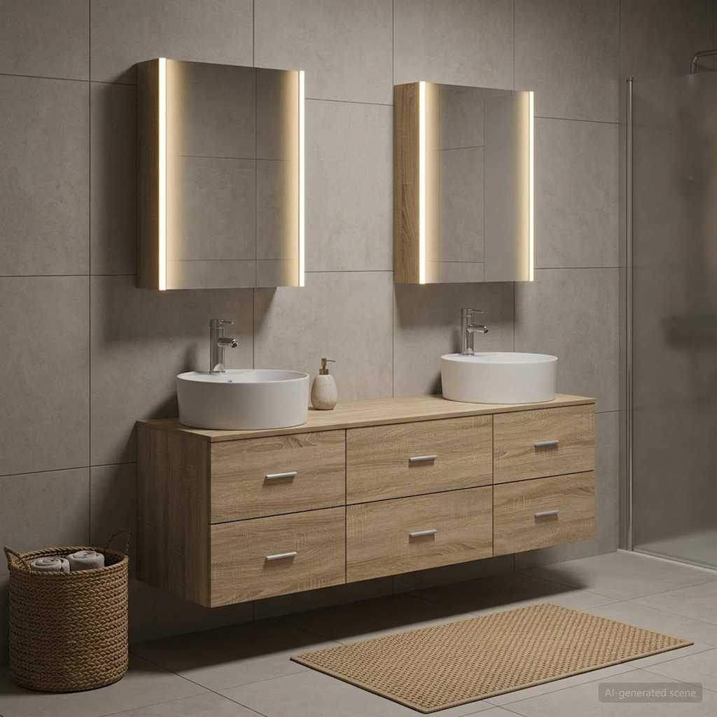 Bathroom Furniture Set 5 pcs Sonoma Oak