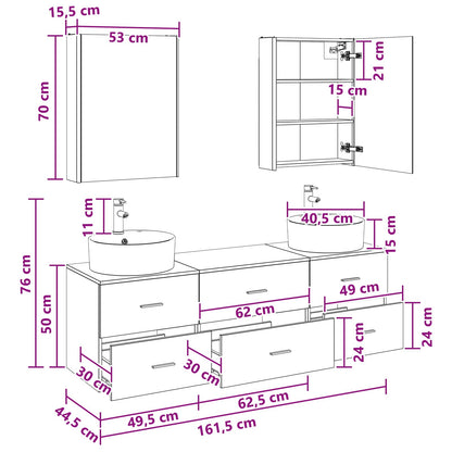 Bathroom Furniture Set 5 pcs Sonoma Oak