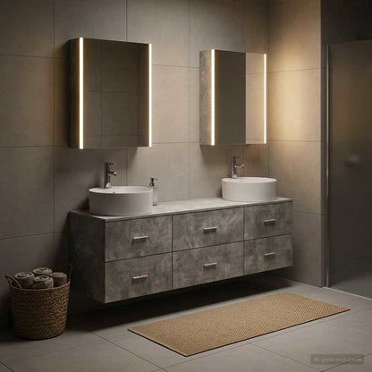Bathroom Furniture Set 5 pcs Concrete Grey