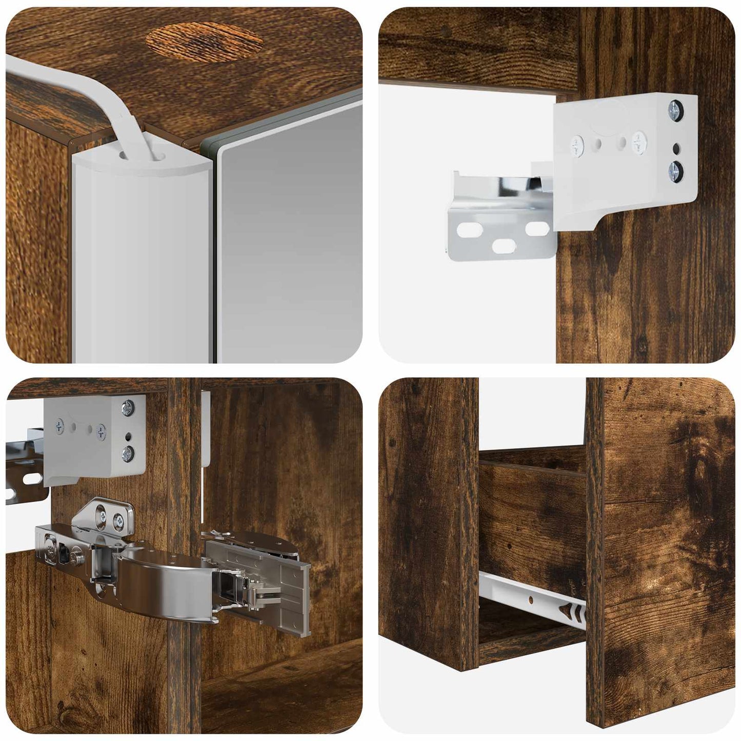 Bathroom Furniture Set 5 pcs Smoked Oak