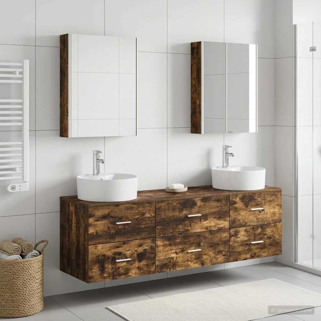 Bathroom Furniture Set 5 pcs Smoked Oak