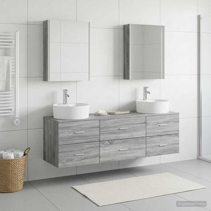 Bathroom Furniture Set 5 pcs Grey Sonoma