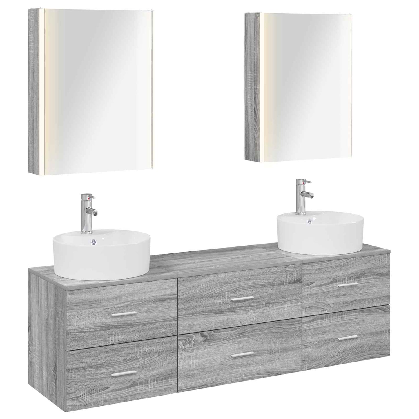 Bathroom Furniture Set 5 pcs Grey Sonoma