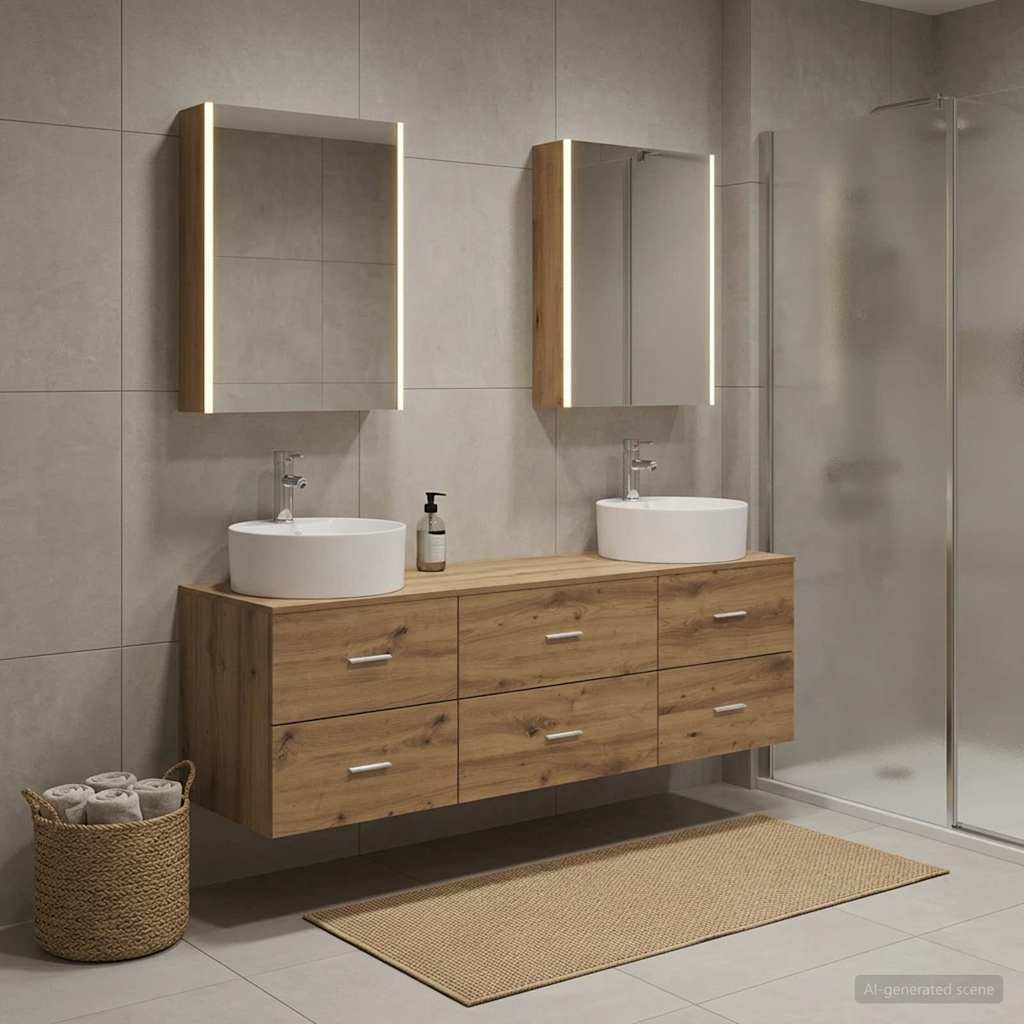 Bathroom Furniture Set 5 pcs Artisan Oak