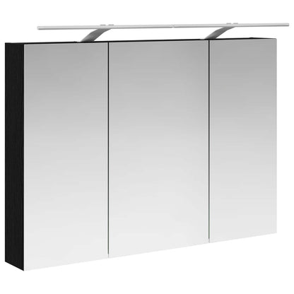 Bathroom Furniture Set 4 pcs Black Oak