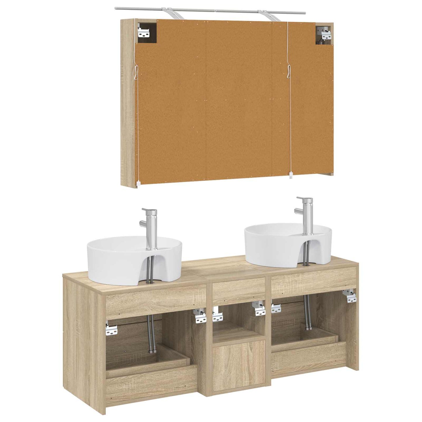 Bathroom Furniture Set 4 pcs Sonoma Oak