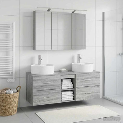 Bathroom Furniture Set 4 pcs Grey Sonoma