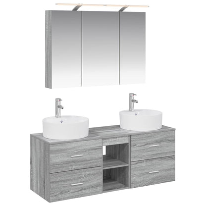 Bathroom Furniture Set 4 pcs Grey Sonoma