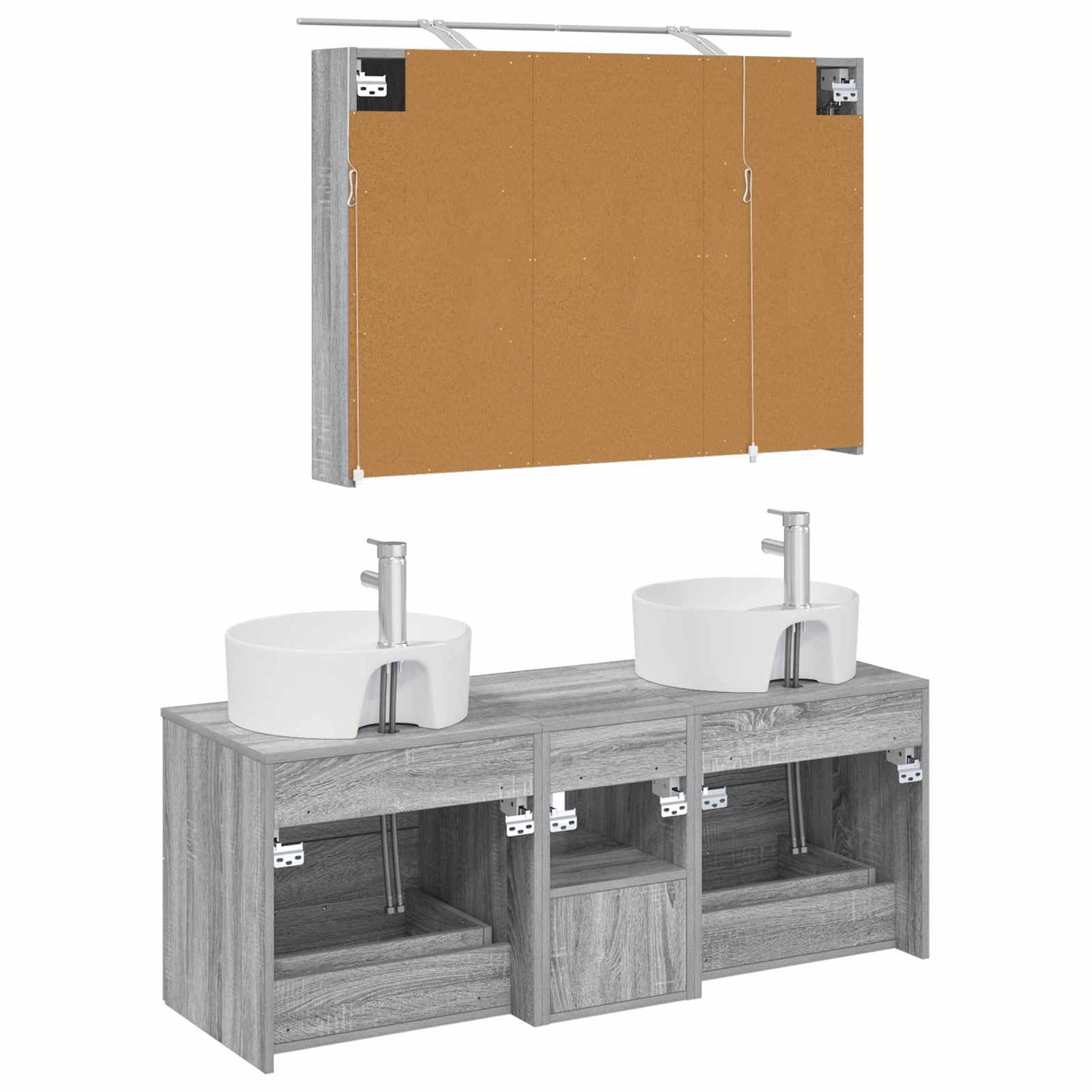 Bathroom Furniture Set 4 pcs Grey Sonoma