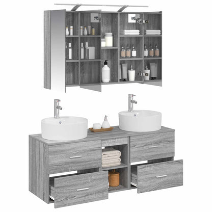 Bathroom Furniture Set 4 pcs Grey Sonoma