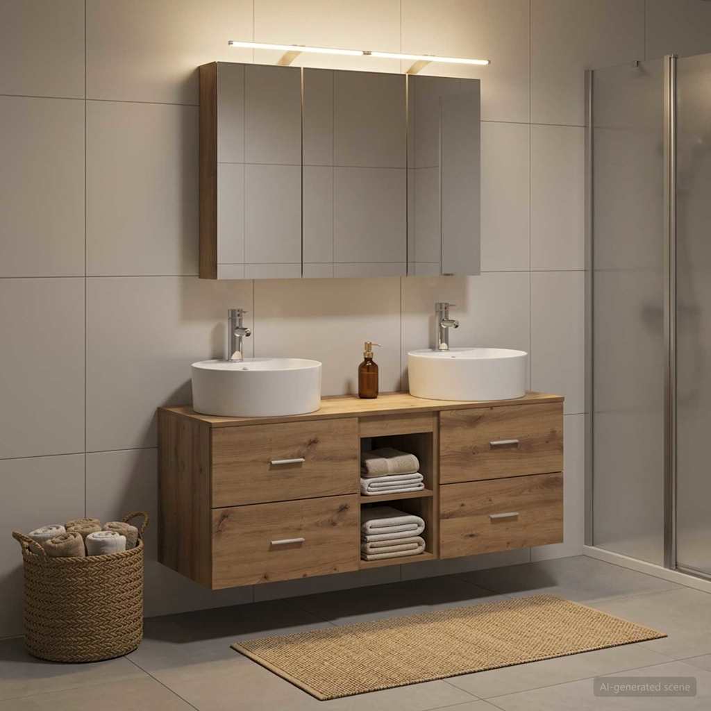 Bathroom Furniture Set 4 pcs Artisan Oak