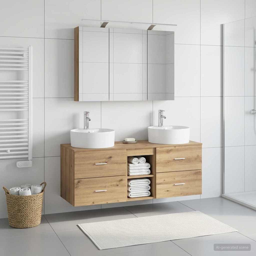 Bathroom Furniture Set 4 pcs Artisan Oak