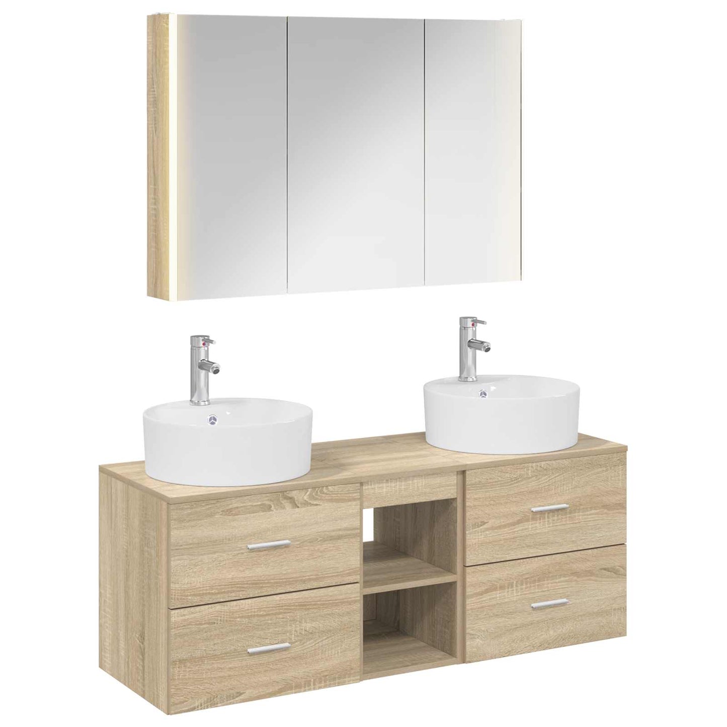 Bathroom Furniture Set 4 pcs Sonoma Oak