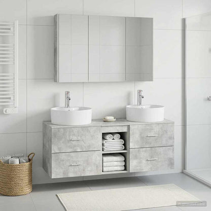 Bathroom Furniture Set 4 pcs Concrete Grey