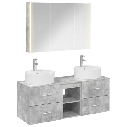 Bathroom Furniture Set 4 pcs Concrete Grey