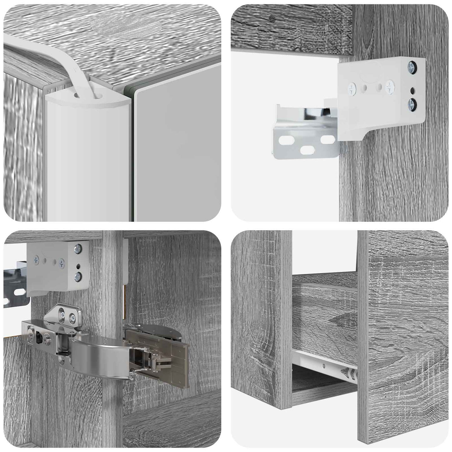 Bathroom Furniture Set 4 pcs Grey Sonoma