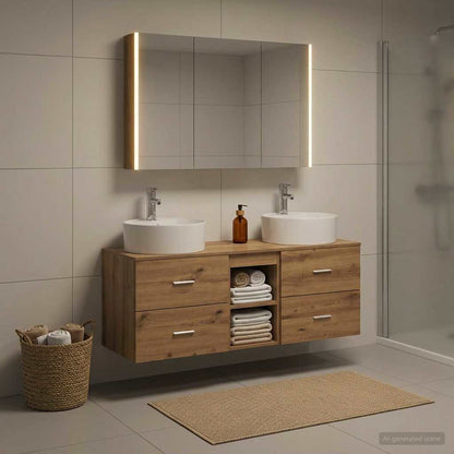 Bathroom Furniture Set 4 pcs Artisan Oak