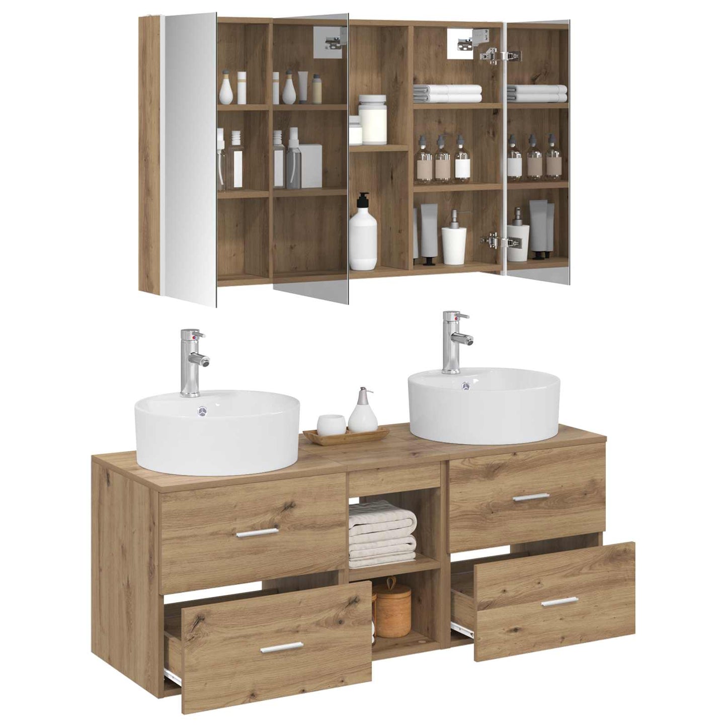 Bathroom Furniture Set 4 pcs Artisan Oak