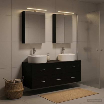 Bathroom Furniture Set 5 pcs Black Oak