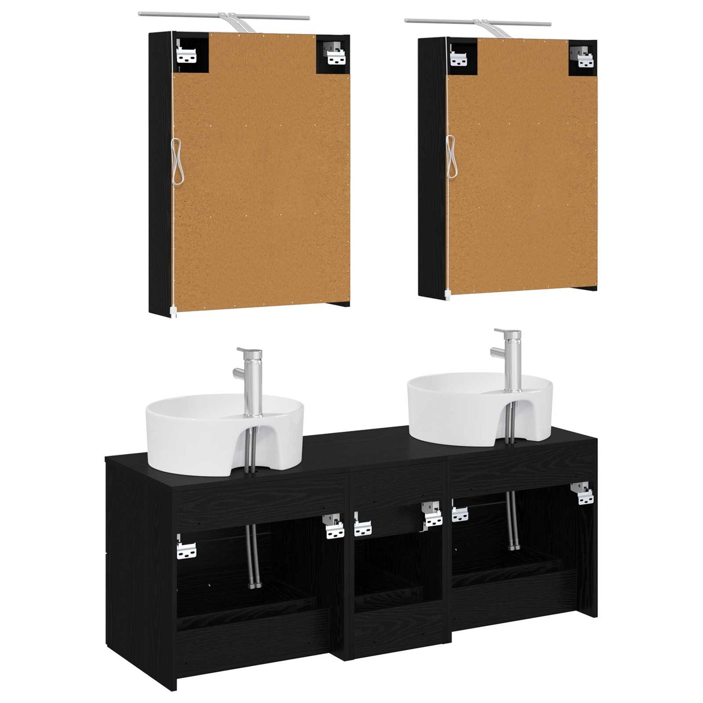 Bathroom Furniture Set 5 pcs Black Oak
