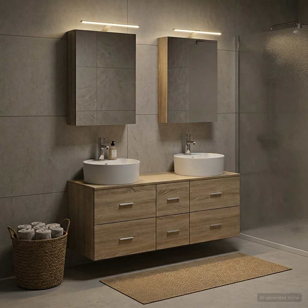 Bathroom Furniture Set 5 pcs Sonoma Oak