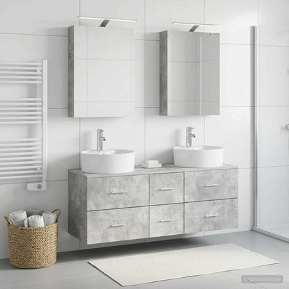 Bathroom Furniture Set 5 pcs Concrete Grey