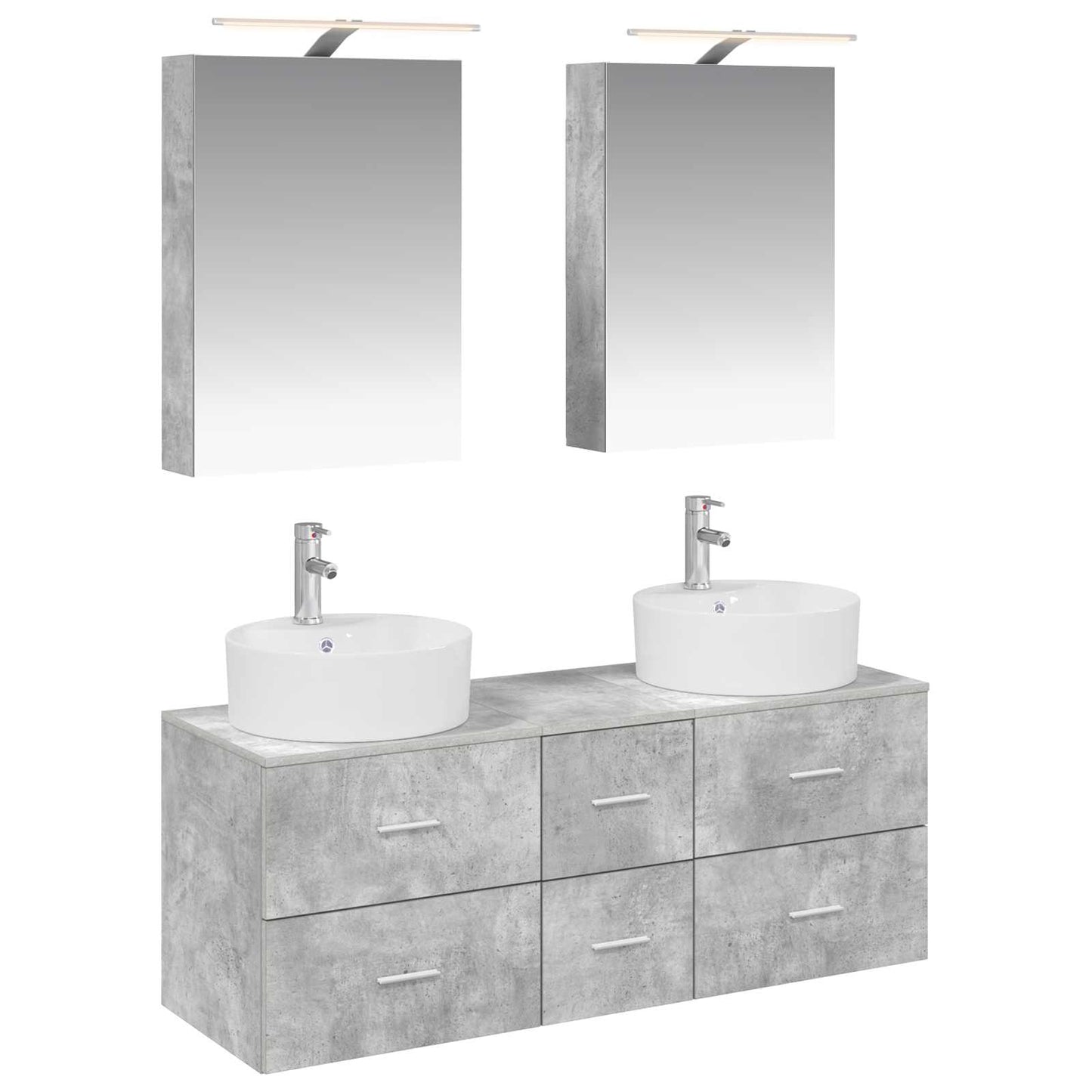 Bathroom Furniture Set 5 pcs Concrete Grey