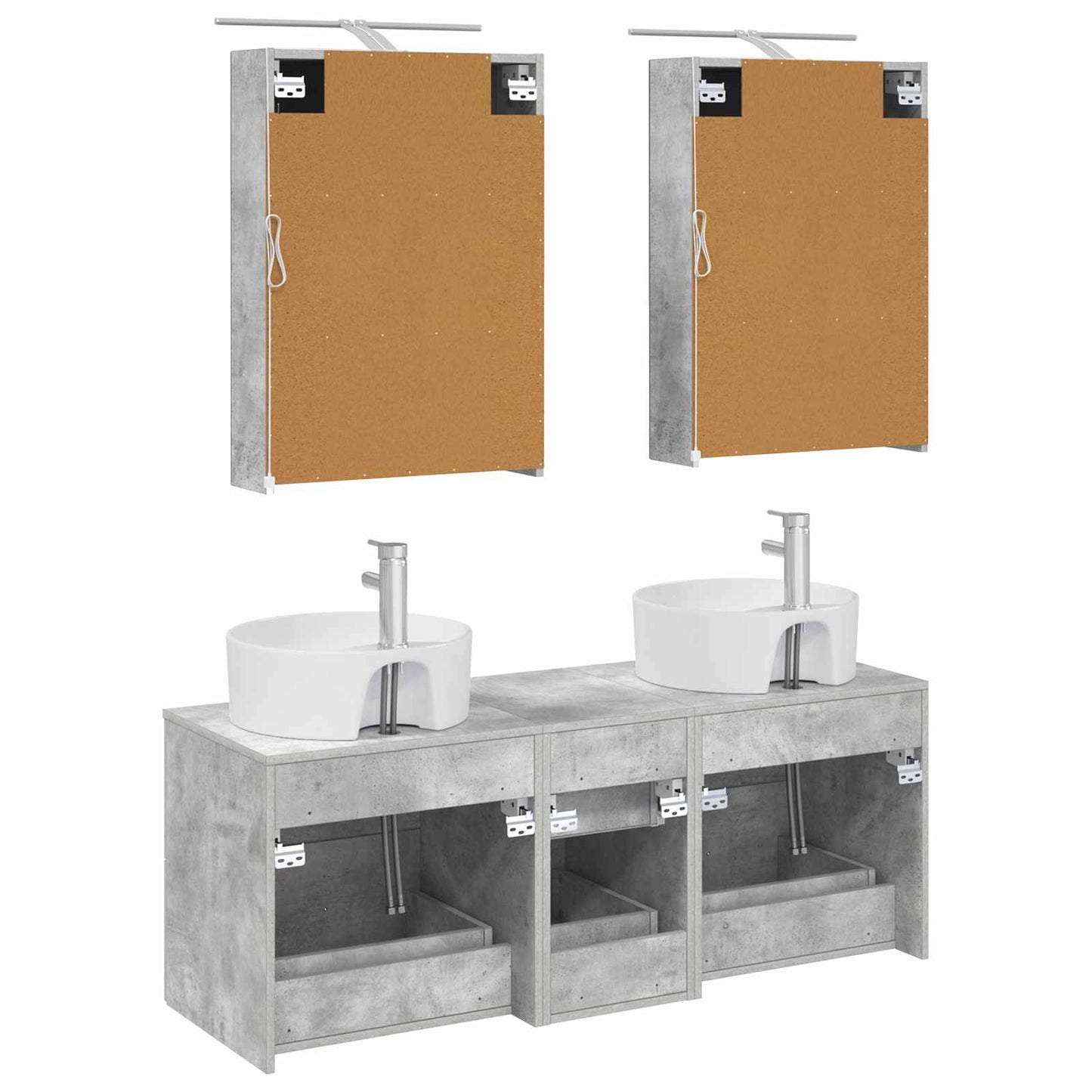 Bathroom Furniture Set 5 pcs Concrete Grey