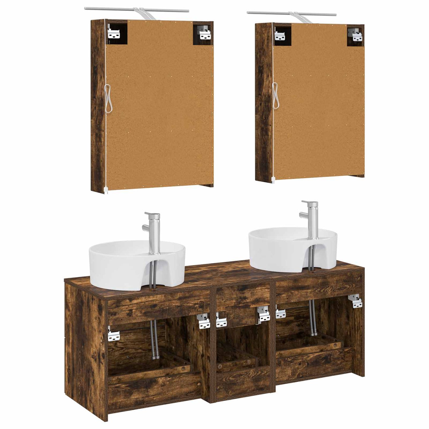 Bathroom Furniture Set 5 pcs Smoked Oak