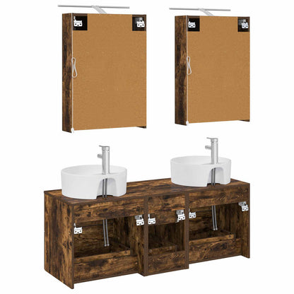 Bathroom Furniture Set 5 pcs Smoked Oak