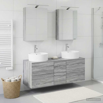 Bathroom Furniture Set 5 pcs Grey Sonoma