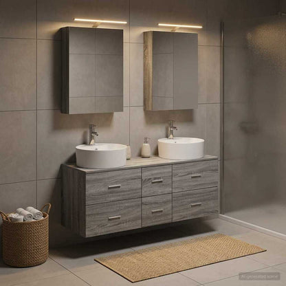Bathroom Furniture Set 5 pcs Grey Sonoma